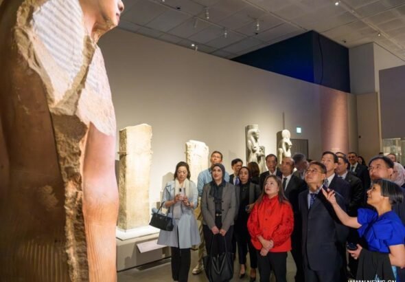 آثار مصرية تعرض في متحف القصر الإمبراطوري في هونغ كونغ.