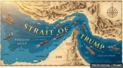 ترامب يشير إلى مضيق هرمز بـ"مضيق ترامب" وإيران تسخر من التهديدات الأمريكية