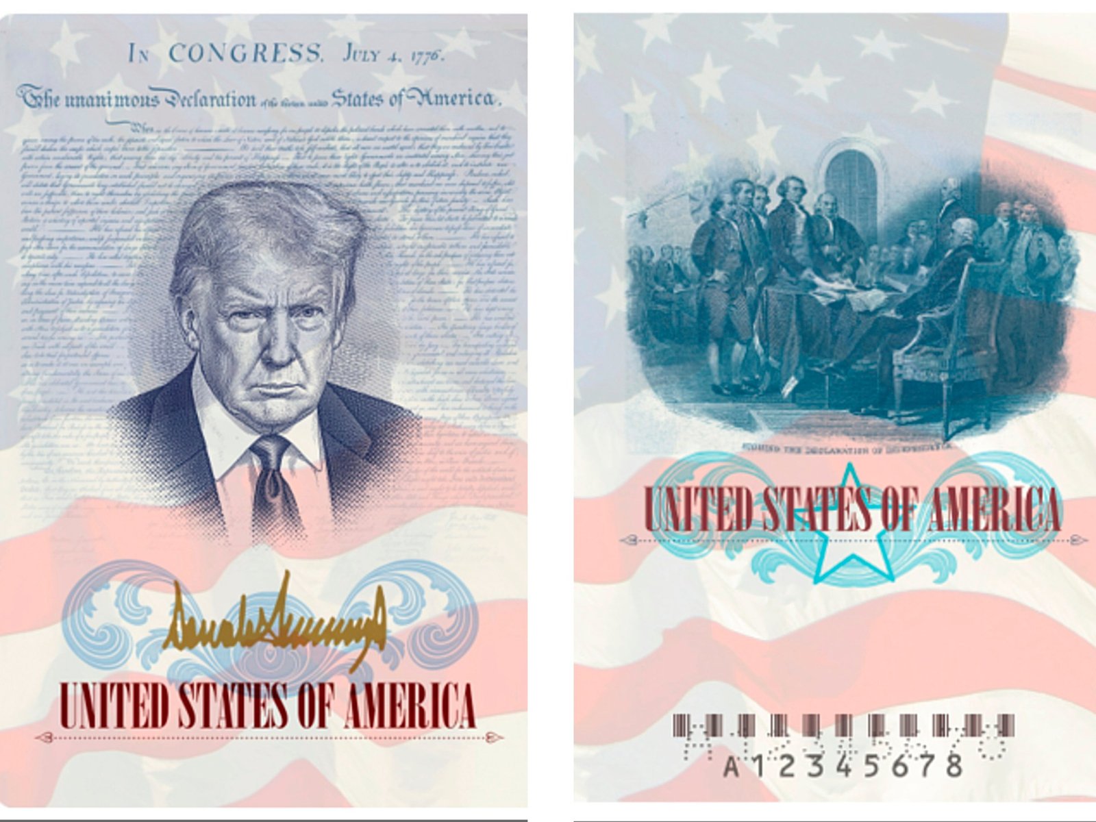 صورة ترمب على جوازات السفر الأمريكية في الذكرى 250 للاستقلال